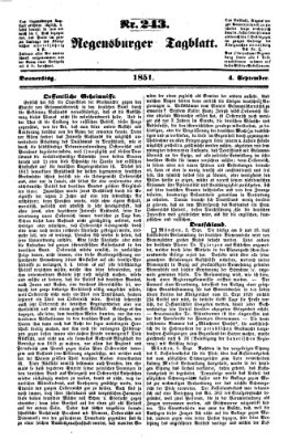 Regensburger Tagblatt Donnerstag 4. September 1851