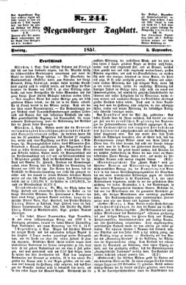 Regensburger Tagblatt Freitag 5. September 1851