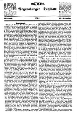 Regensburger Tagblatt Mittwoch 10. September 1851