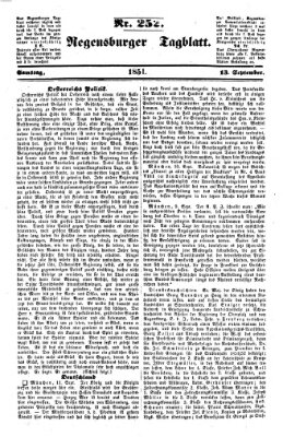 Regensburger Tagblatt Samstag 13. September 1851