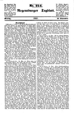 Regensburger Tagblatt Montag 15. September 1851