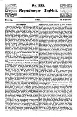 Regensburger Tagblatt Dienstag 16. September 1851