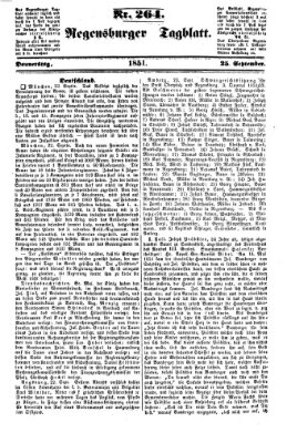 Regensburger Tagblatt Donnerstag 25. September 1851