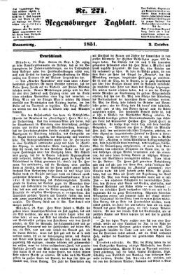 Regensburger Tagblatt Donnerstag 2. Oktober 1851