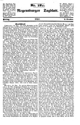 Regensburger Tagblatt Freitag 3. Oktober 1851