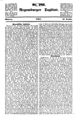 Regensburger Tagblatt Samstag 18. Oktober 1851