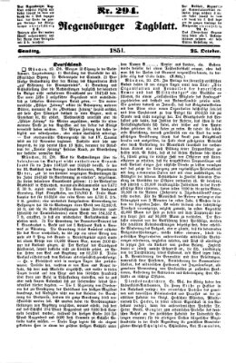 Regensburger Tagblatt Samstag 25. Oktober 1851