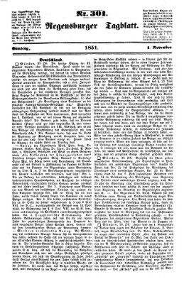 Regensburger Tagblatt Samstag 1. November 1851