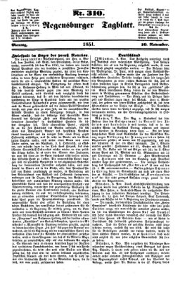 Regensburger Tagblatt Montag 10. November 1851