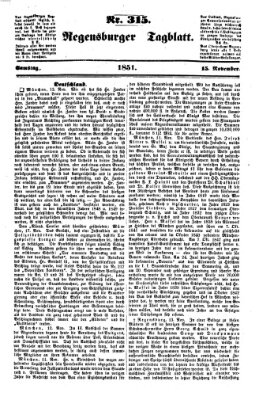 Regensburger Tagblatt Samstag 15. November 1851