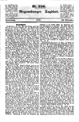 Regensburger Tagblatt Donnerstag 20. November 1851