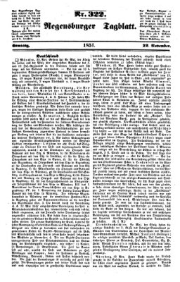 Regensburger Tagblatt Samstag 22. November 1851