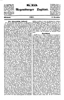 Regensburger Tagblatt Mittwoch 3. Dezember 1851