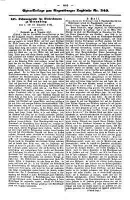 Regensburger Tagblatt Mittwoch 10. Dezember 1851