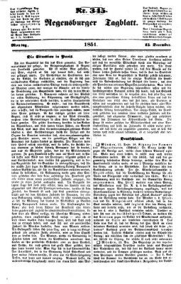 Regensburger Tagblatt Montag 15. Dezember 1851