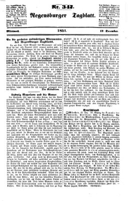 Regensburger Tagblatt Mittwoch 17. Dezember 1851