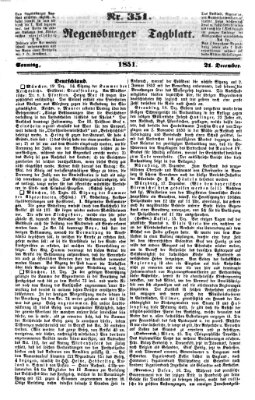 Regensburger Tagblatt Sonntag 21. Dezember 1851