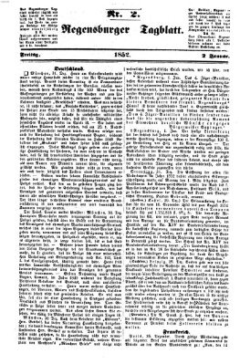 Regensburger Tagblatt Freitag 2. Januar 1852