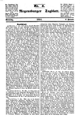 Regensburger Tagblatt Sonntag 4. Januar 1852