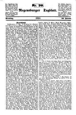 Regensburger Tagblatt Dienstag 20. Januar 1852