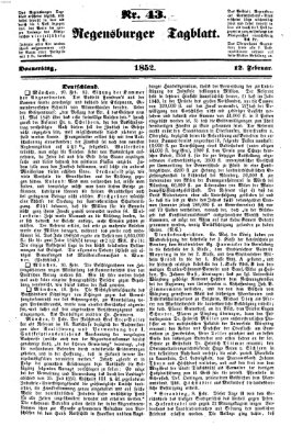 Regensburger Tagblatt Donnerstag 12. Februar 1852