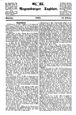 Regensburger Tagblatt Samstag 14. Februar 1852