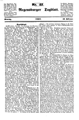 Regensburger Tagblatt Montag 16. Februar 1852