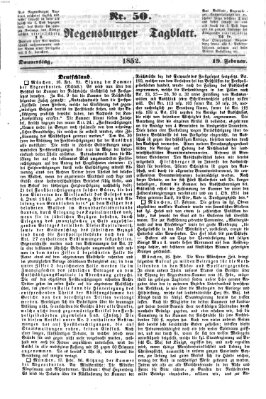 Regensburger Tagblatt Donnerstag 19. Februar 1852