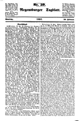 Regensburger Tagblatt Samstag 28. Februar 1852