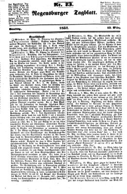 Regensburger Tagblatt Samstag 13. März 1852