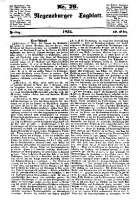 Regensburger Tagblatt Freitag 19. März 1852