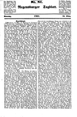 Regensburger Tagblatt Sonntag 21. März 1852