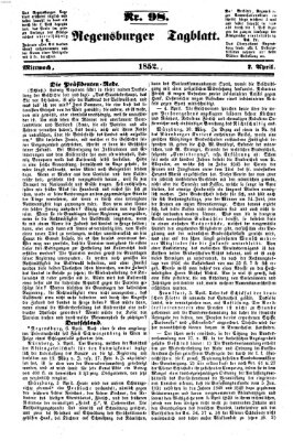 Regensburger Tagblatt Mittwoch 7. April 1852