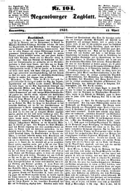 Regensburger Tagblatt Donnerstag 15. April 1852