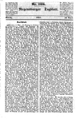 Regensburger Tagblatt Montag 19. April 1852