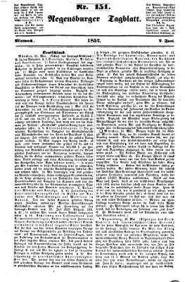 Regensburger Tagblatt Mittwoch 2. Juni 1852