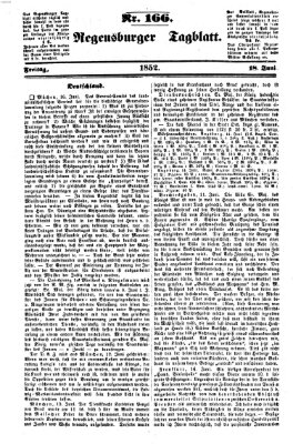 Regensburger Tagblatt Freitag 18. Juni 1852