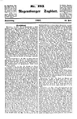 Regensburger Tagblatt Donnerstag 15. Juli 1852