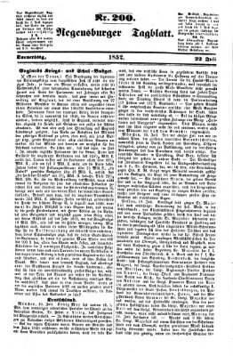 Regensburger Tagblatt Donnerstag 22. Juli 1852