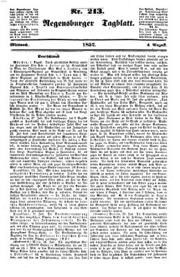 Regensburger Tagblatt Mittwoch 4. August 1852