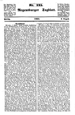 Regensburger Tagblatt Freitag 6. August 1852