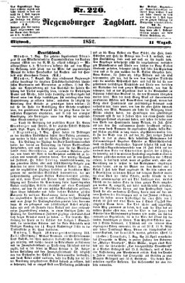 Regensburger Tagblatt Mittwoch 11. August 1852