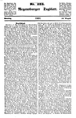 Regensburger Tagblatt Samstag 14. August 1852