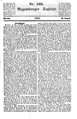 Regensburger Tagblatt Montag 16. August 1852