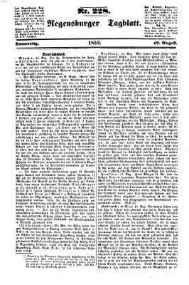 Regensburger Tagblatt Donnerstag 19. August 1852