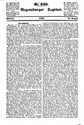 Regensburger Tagblatt Samstag 21. August 1852