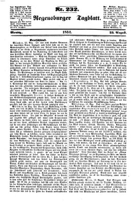 Regensburger Tagblatt Montag 23. August 1852