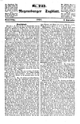 Regensburger Tagblatt Donnerstag 2. September 1852