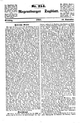 Regensburger Tagblatt Dienstag 14. September 1852