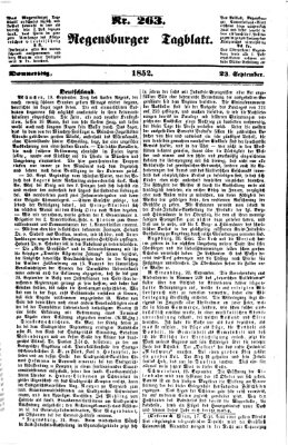 Regensburger Tagblatt Donnerstag 23. September 1852